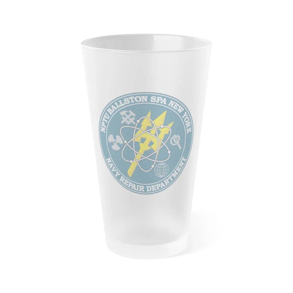 NPTU Ballston SPA NRD (U.S. Navy) Frosted Pint Glass 16oz-Go Mug Yourself