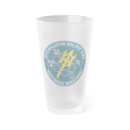 NPTU Ballston SPA NRD (U.S. Navy) Frosted Pint Glass 16oz-Go Mug Yourself