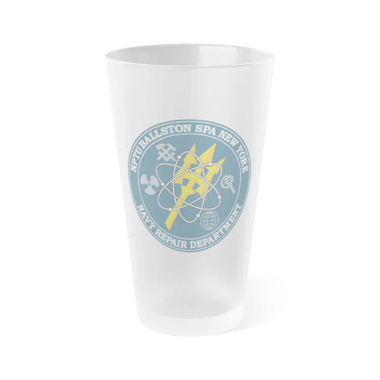 NPTU Ballston SPA NRD (U.S. Navy) Frosted Pint Glass 16oz-Go Mug Yourself