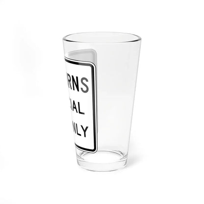 NQ TURNS OFFICIAL USE ONLY Delaware R3-3-DE (Delaware) (Road Sign) Pint Glass 16oz - Go Mug Yourself