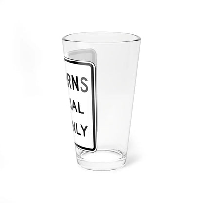 NQ TURNS OFFICIAL USE ONLY Delaware R3-3-DE (Delaware) (Road Sign) Pint Glss 16oz - Go Mug Yourself