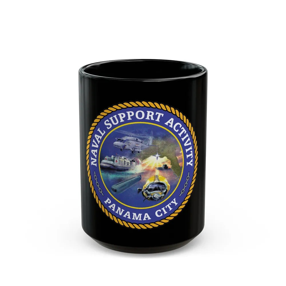 NSA Panama City Naval Support Activity (U.S. Navy) Black Coffee Mug-15oz-Go Mug Yourself