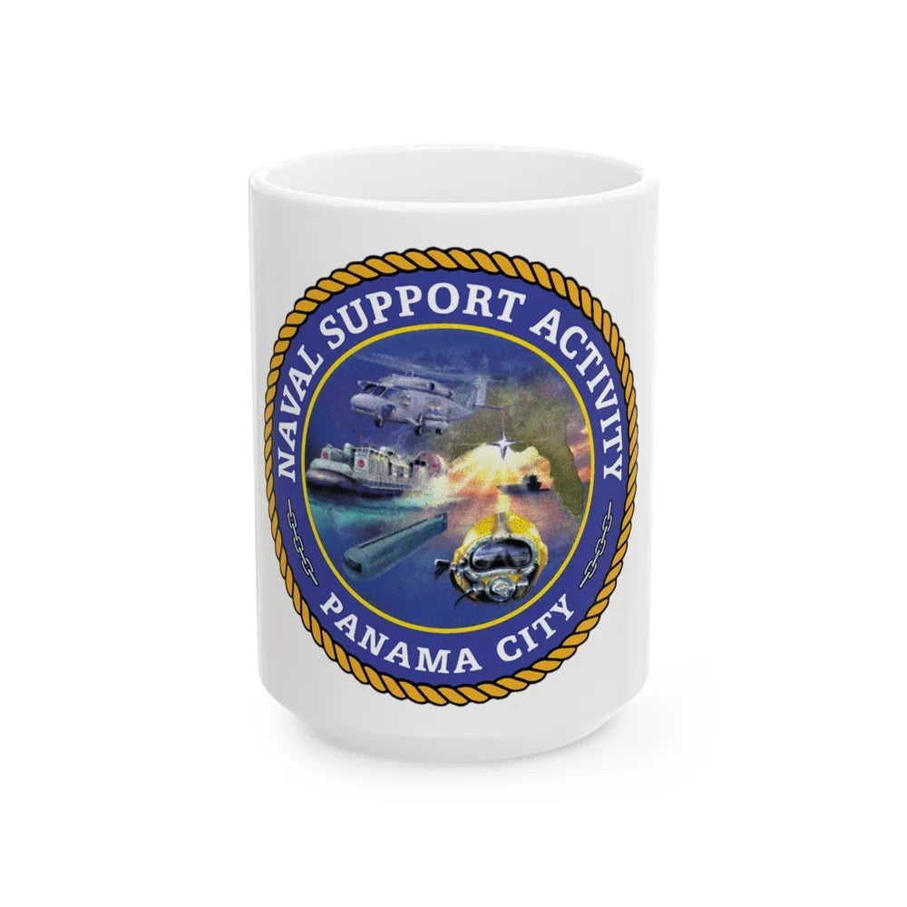 NSA Panama City Naval Support Activity (U.S. Navy) White Coffee Mug-15oz-Go Mug Yourself