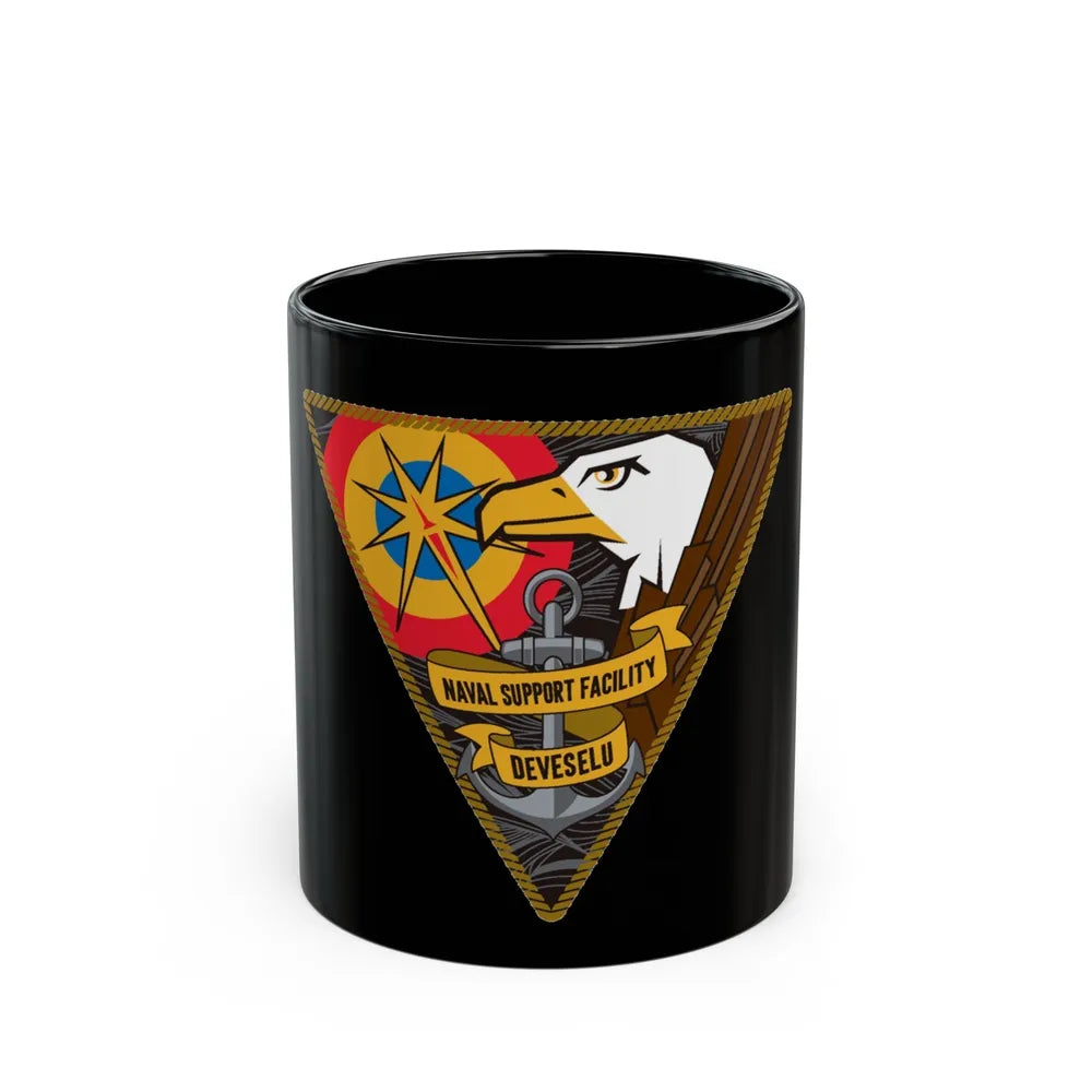 NSF DEVESELU Romania (U.S. Navy) Black Coffee Mug-11oz-Go Mug Yourself