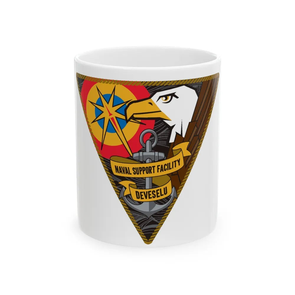 NSF DEVESELU Romania (U.S. Navy) White Coffee Mug-11oz-Go Mug Yourself