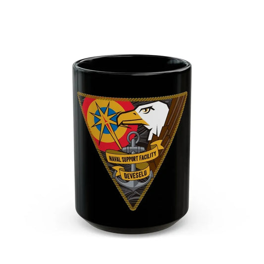NSF DEVESELU Romania (U.S. Navy) Black Coffee Mug 15oz - Go Mug Yourself