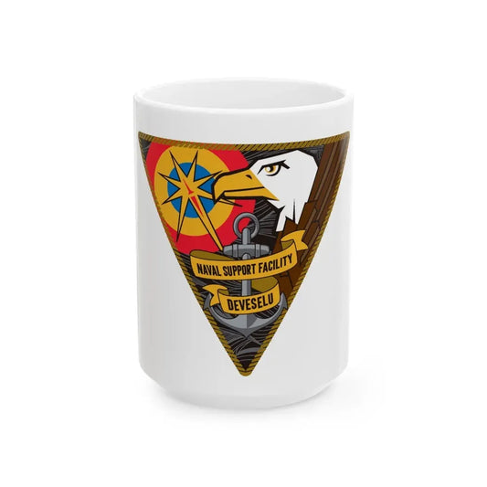 NSF DEVESELU Romania (U.S. Navy) White Coffee Mug 15oz - Go Mug Yourself