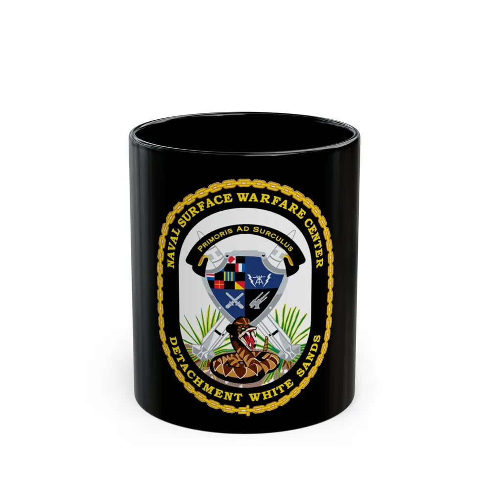 NSWC Detach White Sands (U.S. Navy) Black Coffee Mug-11oz-Go Mug Yourself