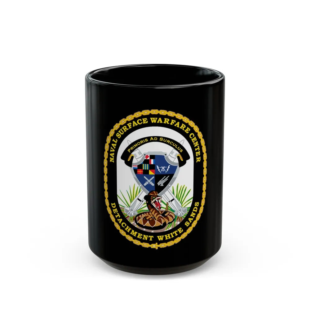 NSWC Detach White Sands (U.S. Navy) Black Coffee Mug-15oz-Go Mug Yourself