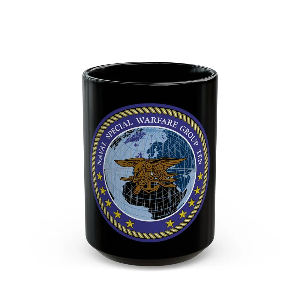 NSWG Ten (U.S. Navy) Black Coffee Mug-15oz-Go Mug Yourself