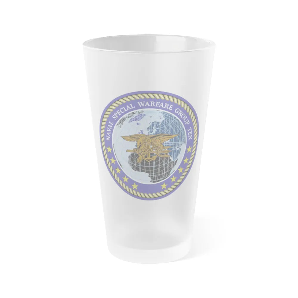 NSWG Ten (U.S. Navy) Frosted Pint Glass 16oz-Go Mug Yourself