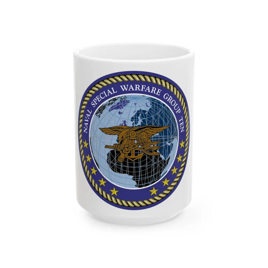 NSWG Ten (U.S. Navy) White Coffee Mug-15oz-Go Mug Yourself