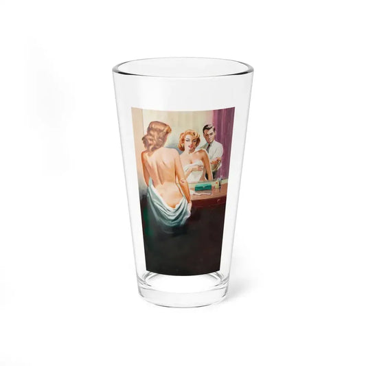 Nude in the Mirror (A Ghost, Passion, & Suspense), Beacon paperback cover, 1959 - Pint Glass 16oz 16oz - Go Mug Yourself