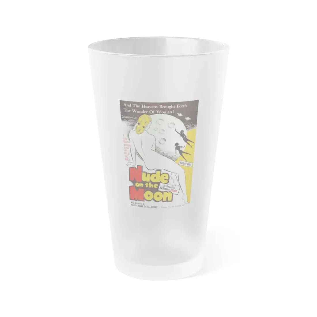 NUDE ON THE MOON 1961 Movie Poster - Frosted Pint Glass 16oz 16oz Frosted - Go Mug Yourself