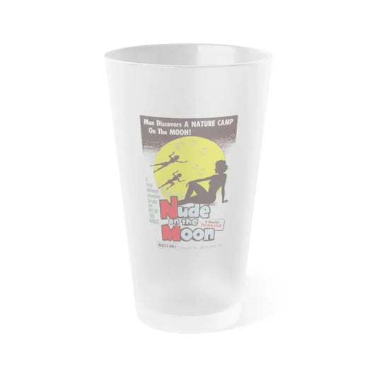 NUDE ON THE MOON (2) 1961 Movie Poster - Frosted Pint Glass 16oz 16oz Frosted - Go Mug Yourself