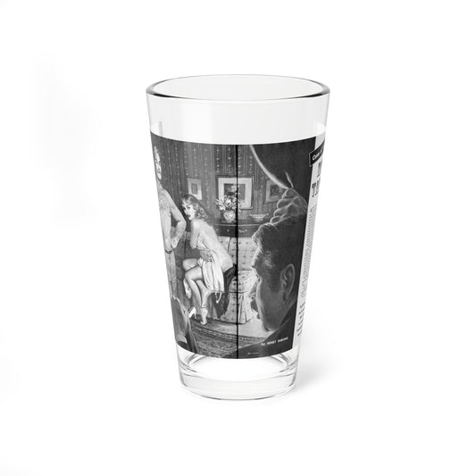 Nude Tatoo, Man's Illustrated, December 1958 (Magazine Illustration) Pint Glass 16oz-16oz-Go Mug Yourself