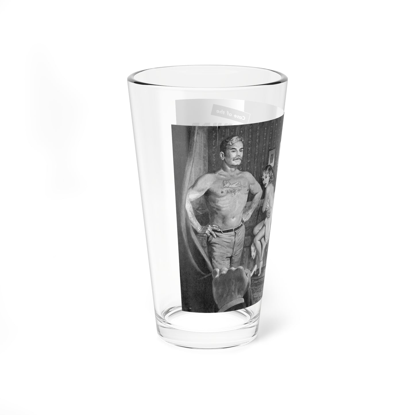 Nude Tatoo, Man's Illustrated, December 1958 (Magazine Illustration) Pint Glass 16oz-Go Mug Yourself