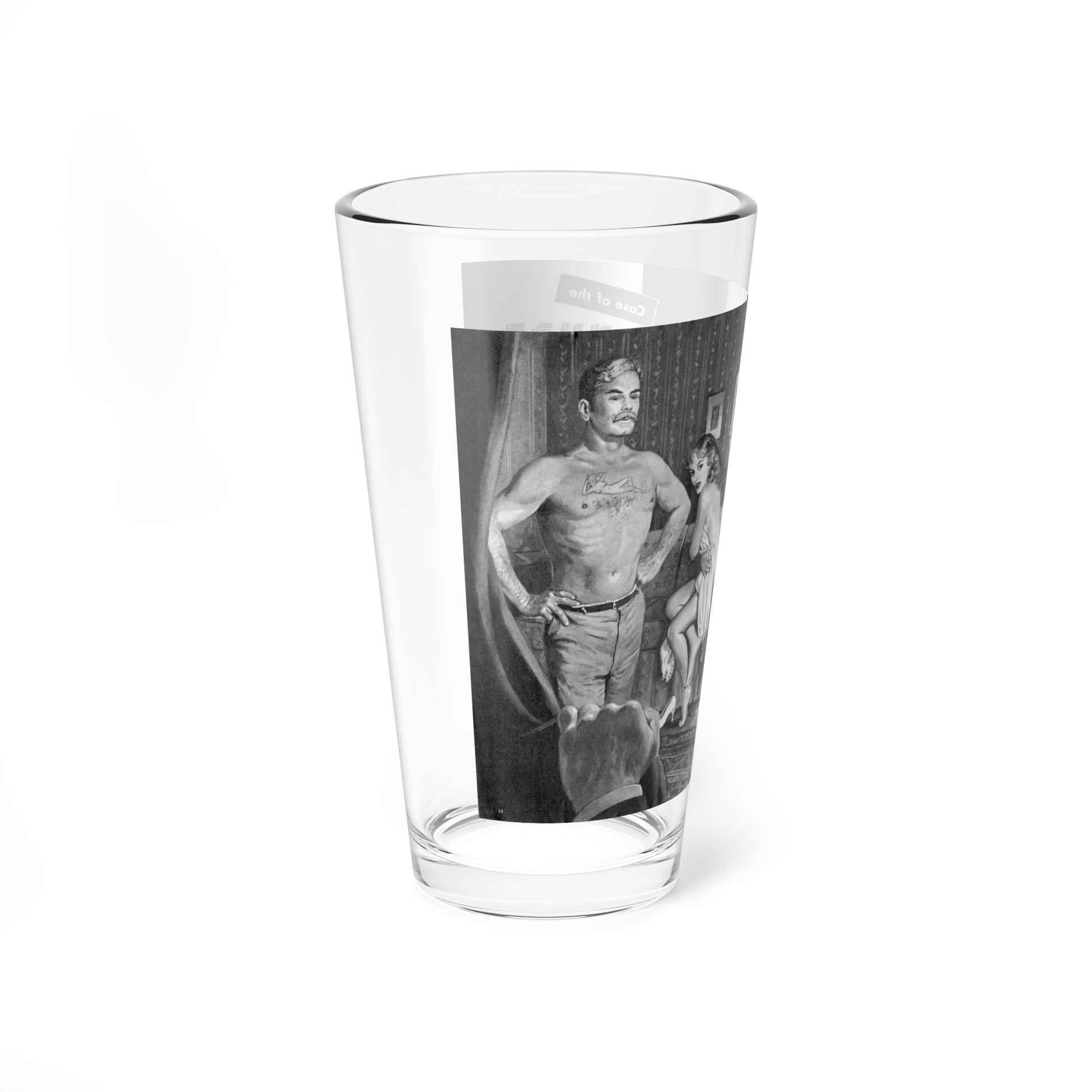 Nude Tatoo, Man's Illustrated, December 1958 (Magazine Illustration) Pint Glass 16oz-Go Mug Yourself