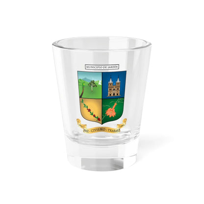 Nuevo escudo de El Jardín Antioquia (Colombia) (Coat of Arms) Shot Glass 1.5oz 1.5oz - Go Mug Yourself