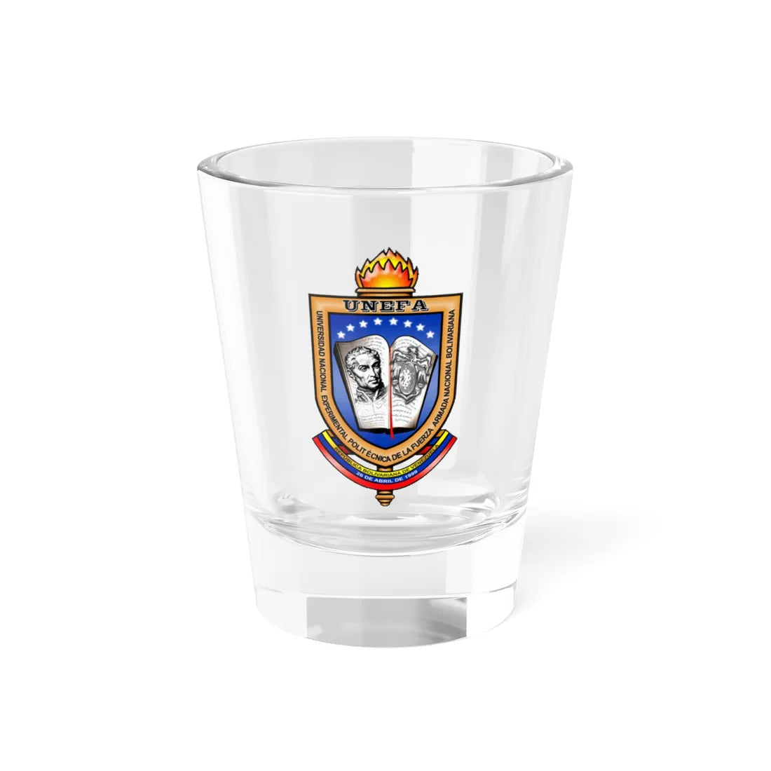 Nuevo Escudo de la UNEFA Desde 1999 (Venezuela) (Coat of Arms) Shot Glass 1.5oz 1.5oz - Go Mug Yourself