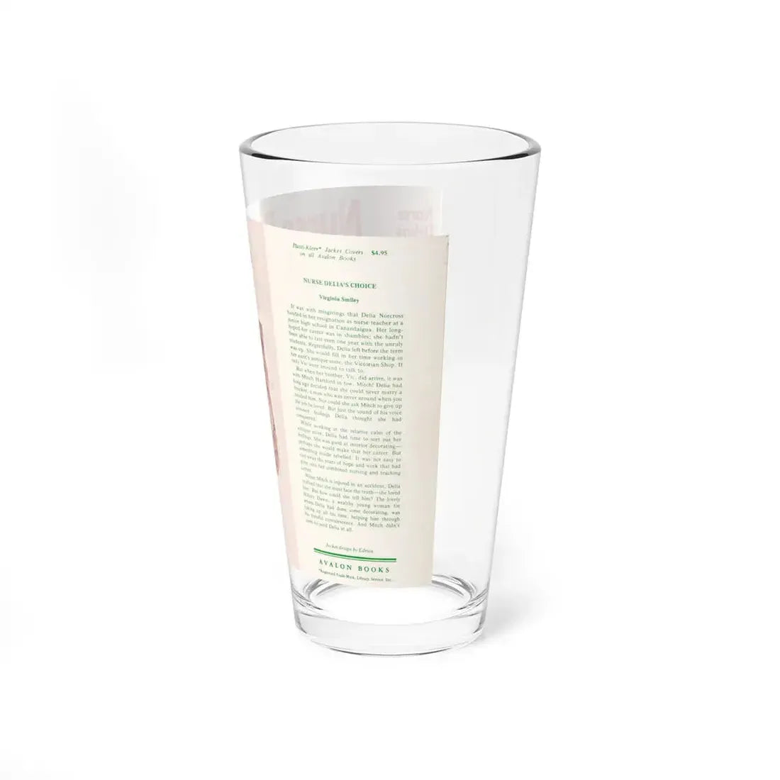 Nurse Delia's Choice by Virginia Smiley, Dustjacket (Avalon Books, 1977) - Pint Glass 16oz - Go Mug Yourself