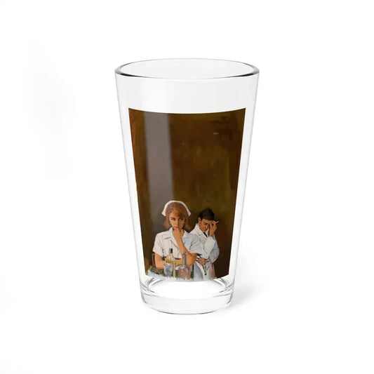 Nurse Hillary Research Nurse, paperback cover, c. 1973 - Pint Glass 16oz 16oz - Go Mug Yourself