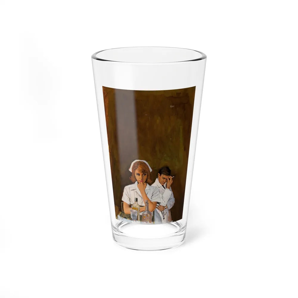 Nurse Hillary Research Nurse, paperback cover, c. 1973 - Pint Glass 16oz-16oz-Go Mug Yourself