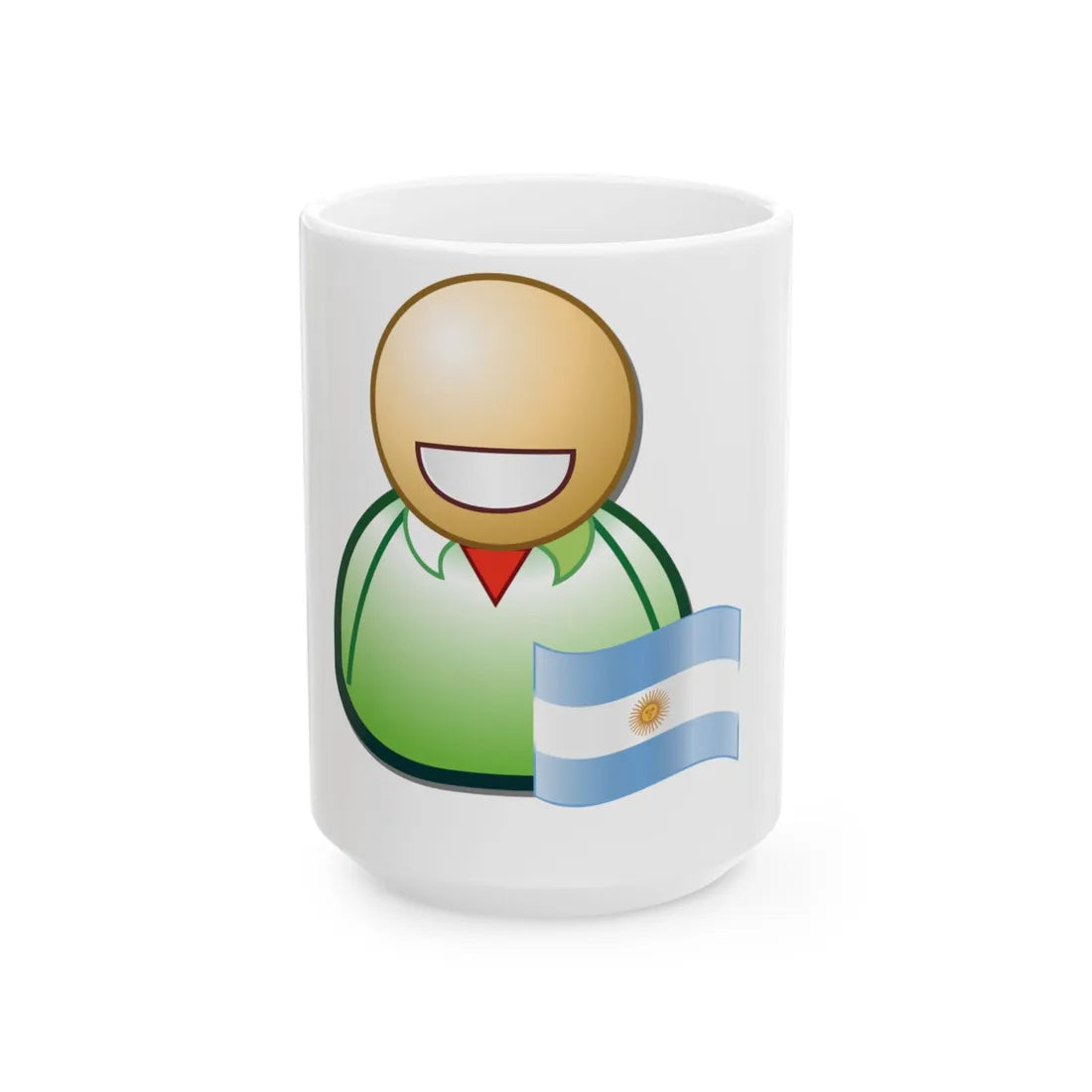 Nuvola Argentine man icon2 (Argentina) White Coffee Mug 15oz - Go Mug Yourself