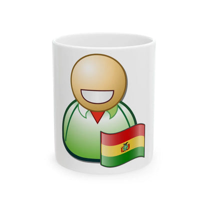Nuvola Bolivian man icon2 (Bolivia) White Coffee Mug 11oz - Go Mug Yourself