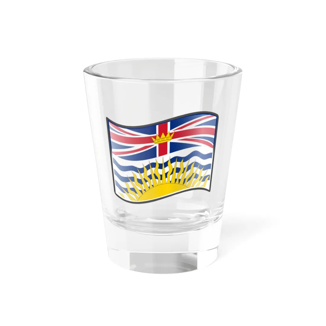 Nuvola British Columbia flag (Canada) Shot Glass 1.5oz 1.5oz - Go Mug Yourself