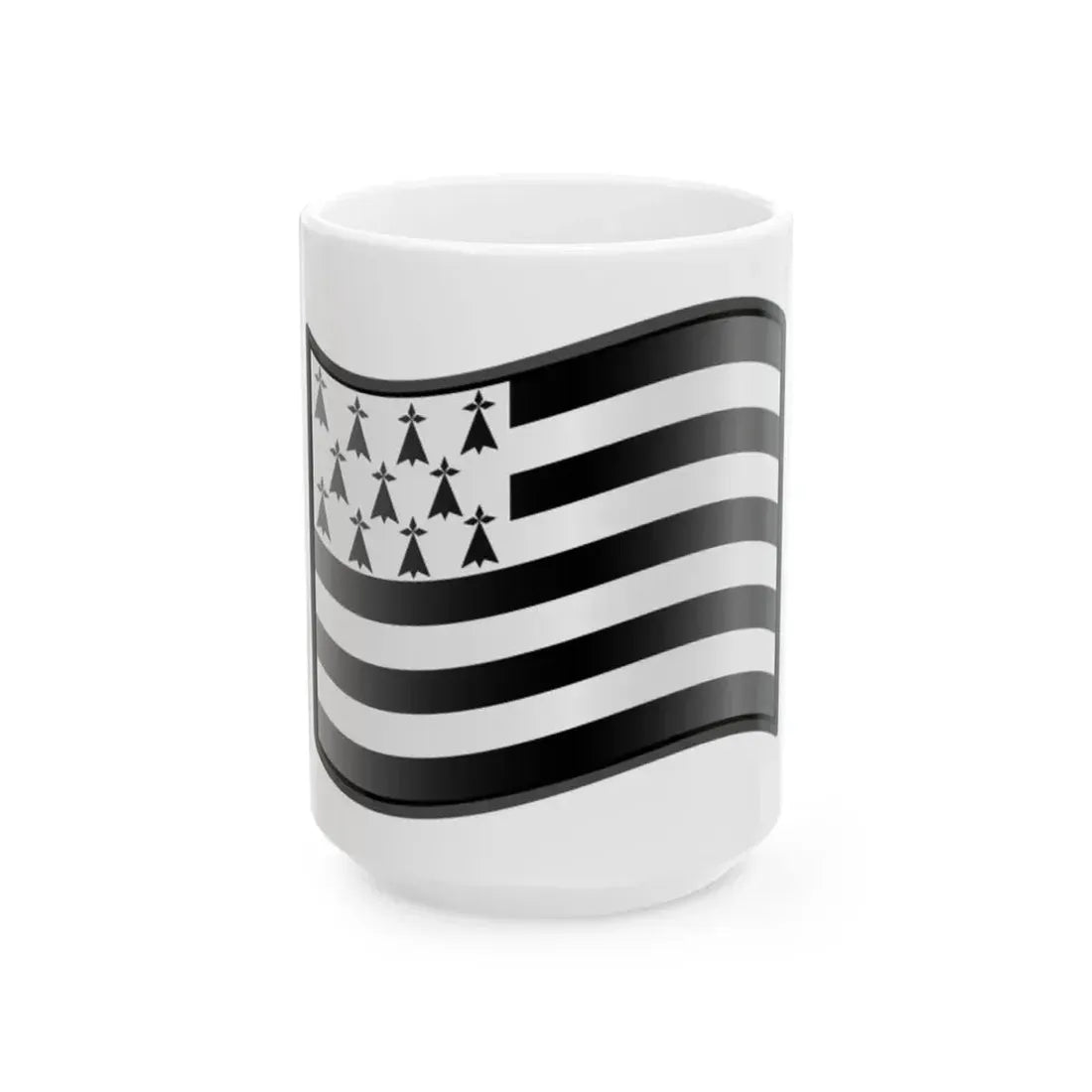 Nuvola Brittany flag (Belgium) White Coffee Mug 15oz - Go Mug Yourself