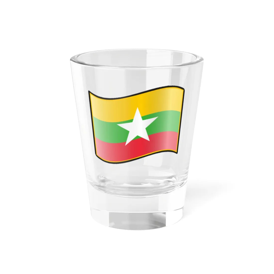 Nuvola Burmese flag (Myanmar) Shot Glass 1.5oz 1.5oz - Go Mug Yourself