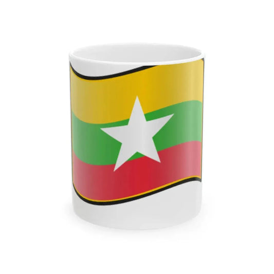 Nuvola Burmese flag (Myanmar) White Coffee Mug 11oz - Go Mug Yourself