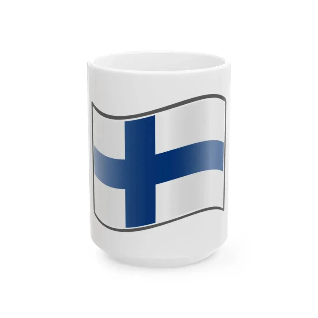 Nuvola Finnish flag (Finland) White Coffee Mug 15oz - Go Mug Yourself