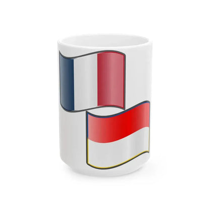 Nuvola France Indonesia flags (France) White Coffee Mug 15oz - Go Mug Yourself