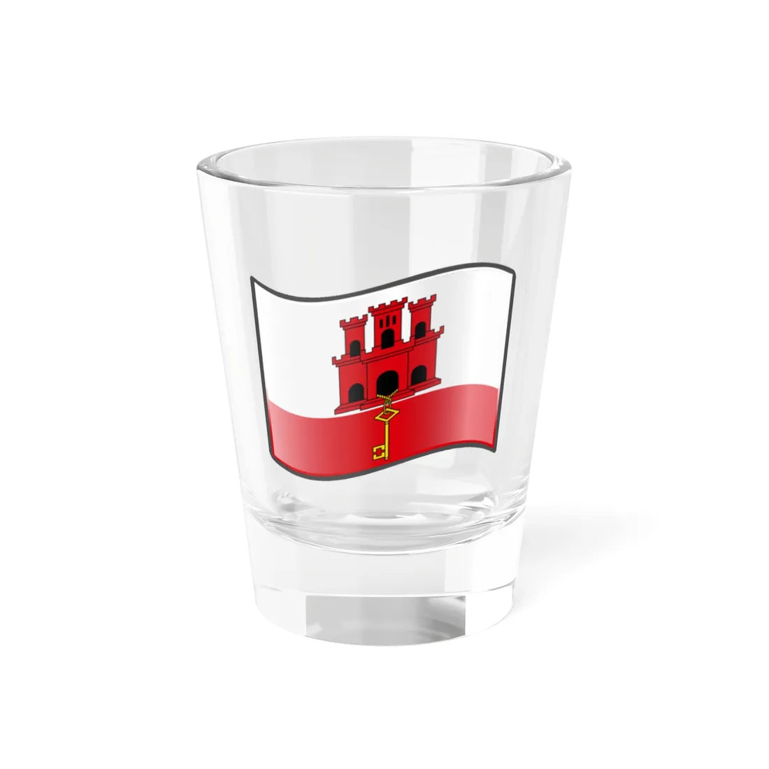 Nuvola Gibraltarian flag (United Kingdom) Shot Glass 1.5oz 1.5oz - Go Mug Yourself