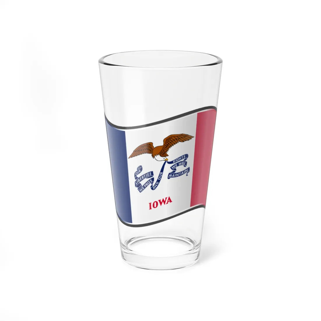 Nuvola Iowa flag (United States) Pint Glass 16oz 16oz - Go Mug Yourself