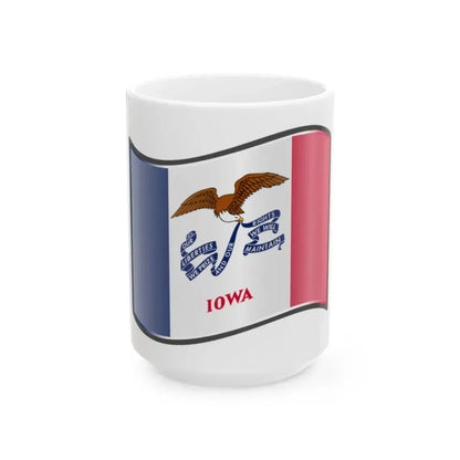 Nuvola Iowa flag (United States) White Coffee Mug 15oz - Go Mug Yourself