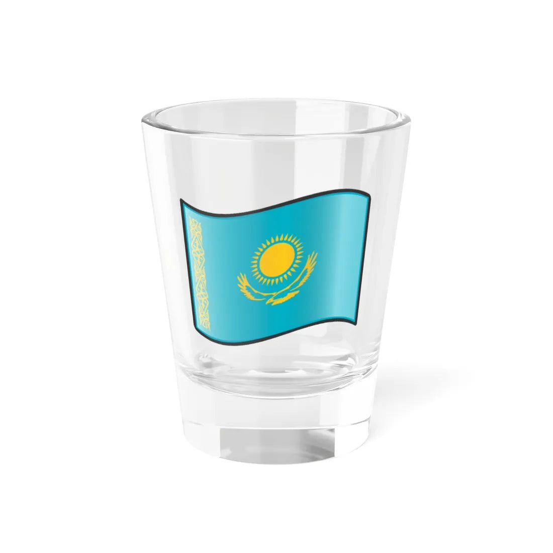 Nuvola Kazakh flag (Kazakhstan) Shot Glass 1.5oz 1.5oz - Go Mug Yourself