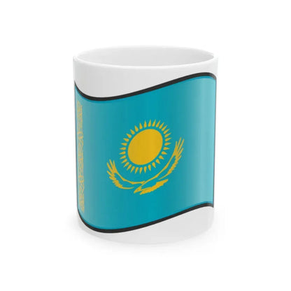 Nuvola Kazakh flag (Kazakhstan) White Coffee Mug 11oz - Go Mug Yourself
