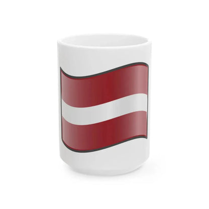 Nuvola Latvian flag (Latvia) White Coffee Mug 15oz - Go Mug Yourself