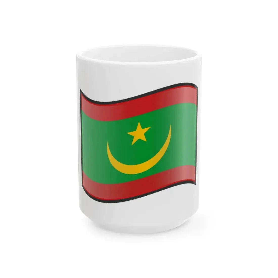 Nuvola Mauritanian flag (Mauritania) White Coffee Mug 15oz - Go Mug Yourself