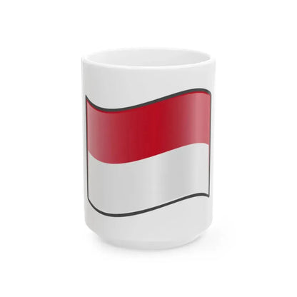 Nuvola Monegasque flag (Monaco) White Coffee Mug 15oz - Go Mug Yourself