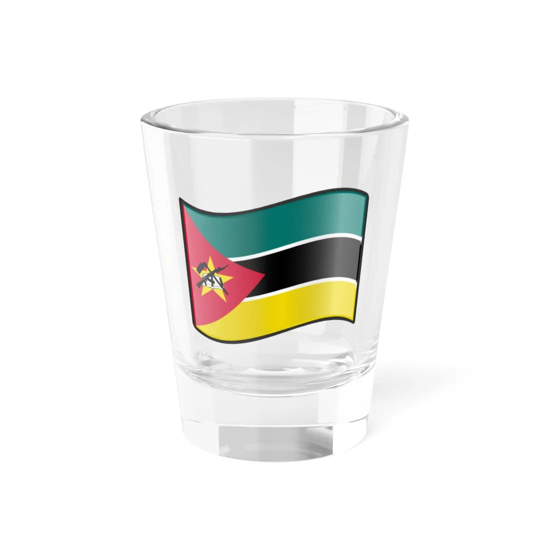 Nuvola Mozambican flag (Mozambique) Shot Glass 1.5oz 1.5oz - Go Mug Yourself