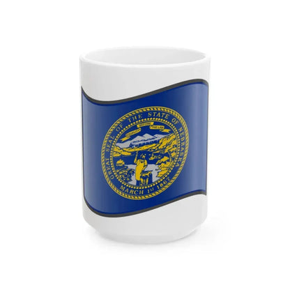 Nuvola Nebraska flag (United States) White Coffee Mug 15oz - Go Mug Yourself