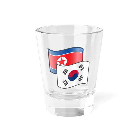 Nuvola North and South Korean flags (Korea) Shot Glass 1.5oz 1.5oz - Go Mug Yourself