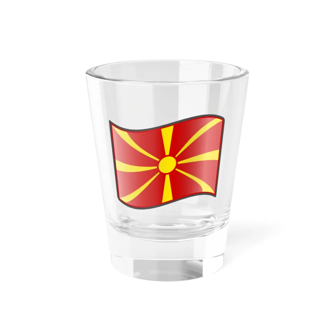 Nuvola North Macedonia flag (North Macedonia) Shot Glass 1.5oz 1.5oz - Go Mug Yourself