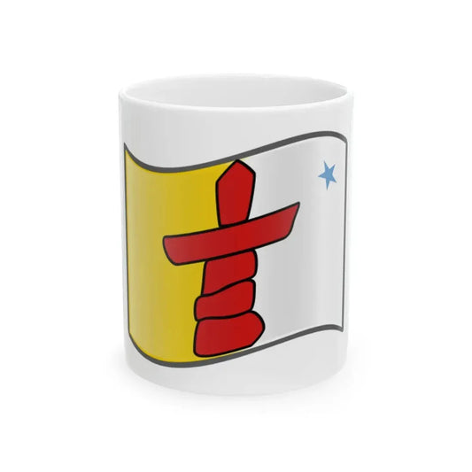 Nuvola Nunavut flag (Canada) White Coffee Mug 11oz - Go Mug Yourself