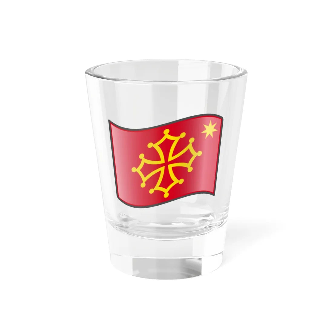 Nuvola Occitania flag with star (France) Shot Glass 1.5oz 1.5oz - Go Mug Yourself