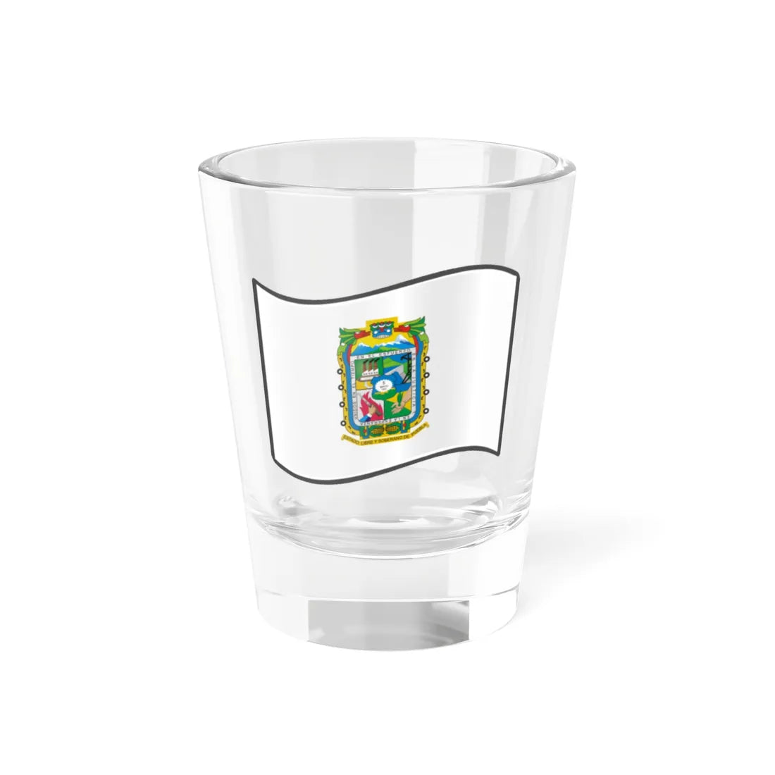 Nuvola Puebla flag (Mexico) Shot Glass 1.5oz 1.5oz - Go Mug Yourself